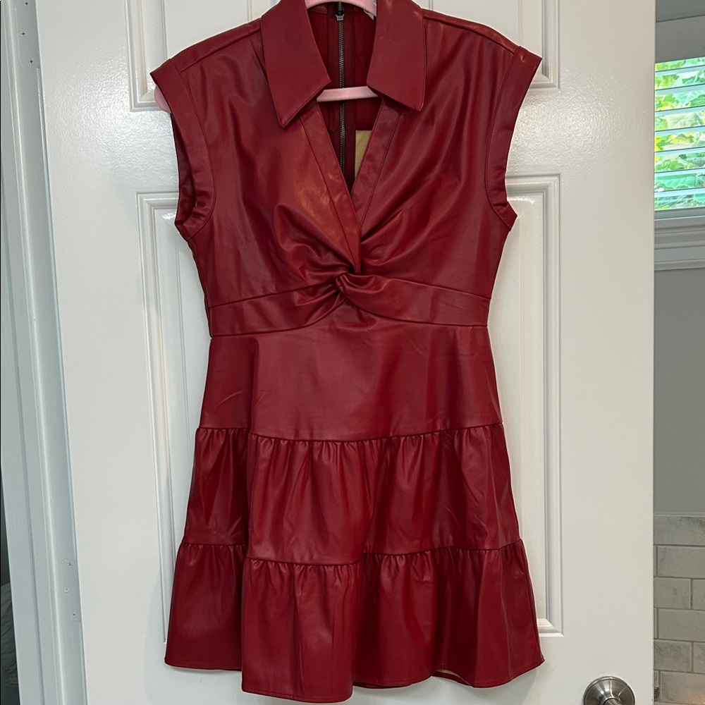Pinch Cherry Red Faux Leather Apparel - Picture 3 of 4